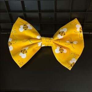 Yellow Bee Print Kids Bow Tie